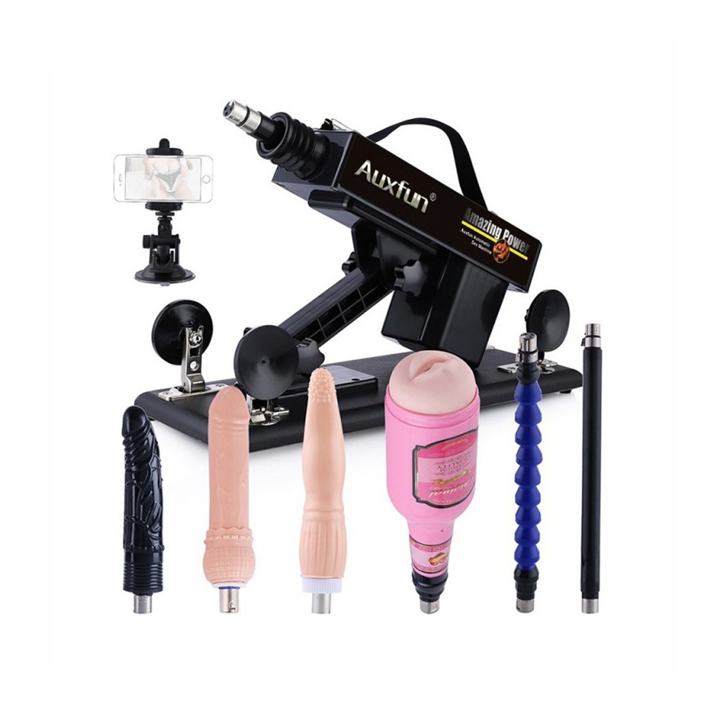 Auxfun Premium Male Sex Machine Set. This versatile machine is designed for  anal play and male masturbation, with adjustable set